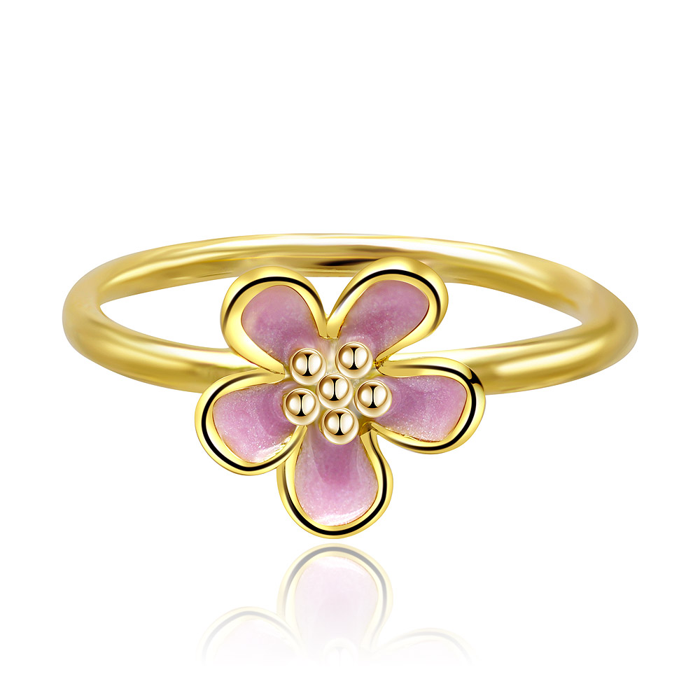 Pinky Cherry Bloom Gold Plated Ring